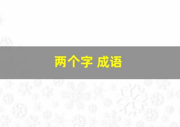 两个字 成语